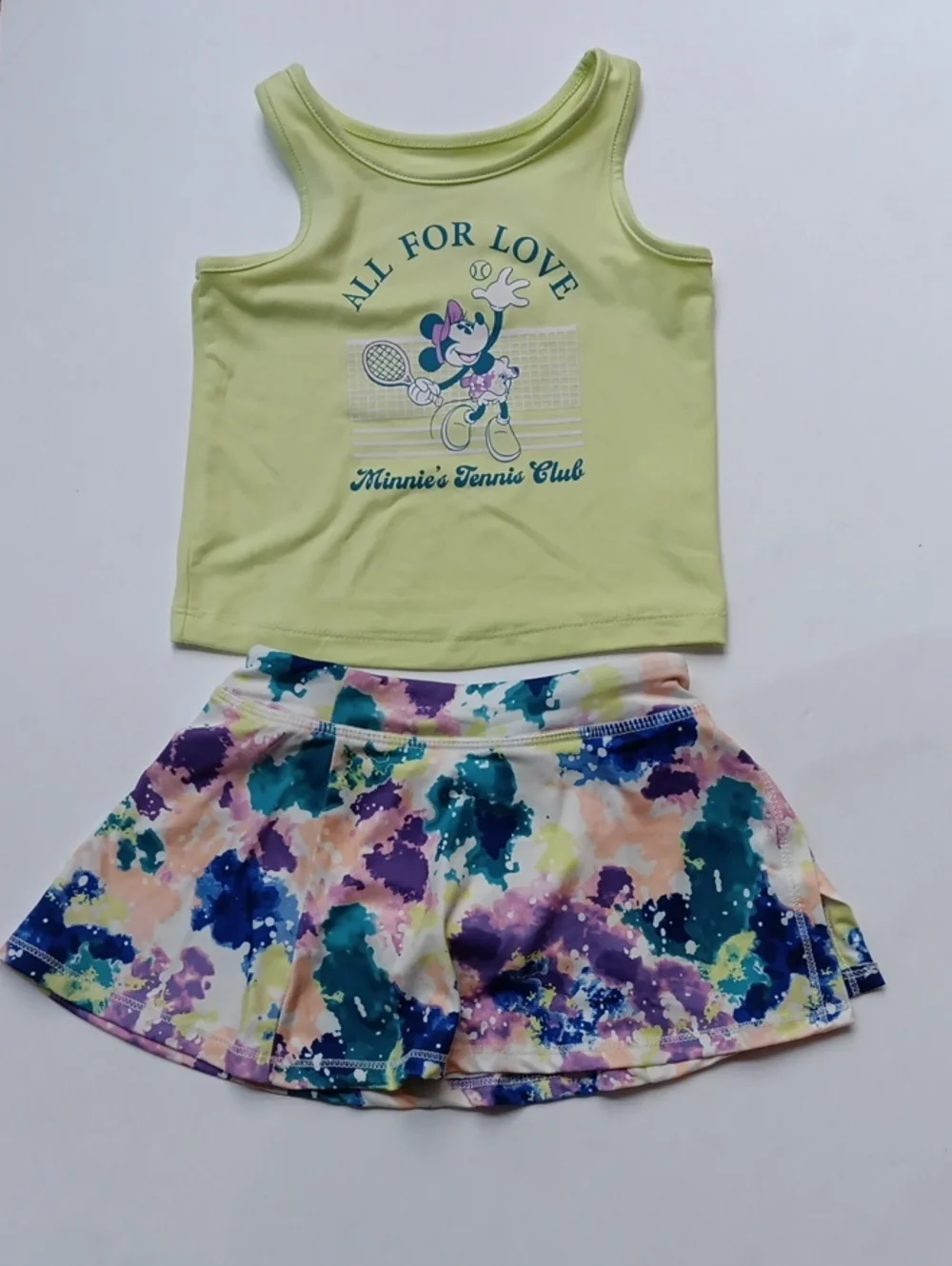 Disney Jumping Beans  Lime Green Minnie Active Tank & Skirt Set 18 Months